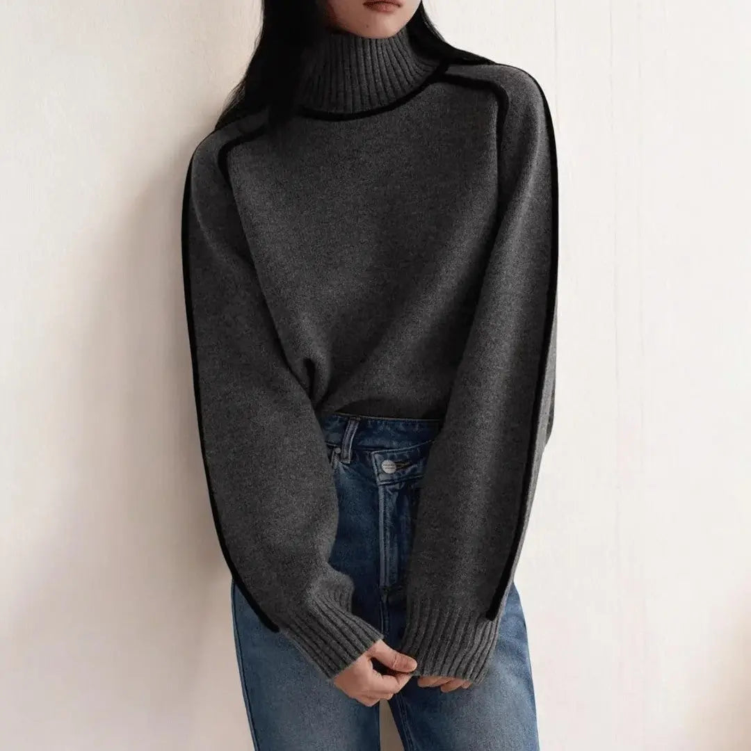 Classic elegant turtleneck jumper for women | Alizée -8