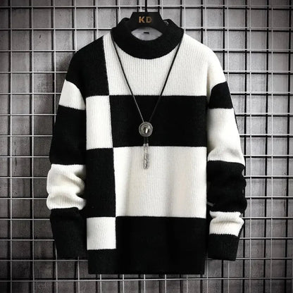 Monochrome textured everyday jumper for men | Apollo -3