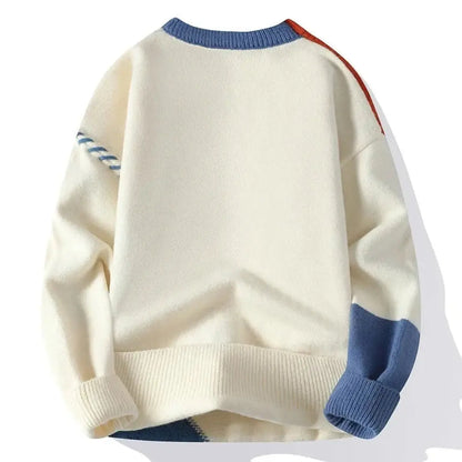 Patchwork colour-block relaxed jumper for men | Apollo -2