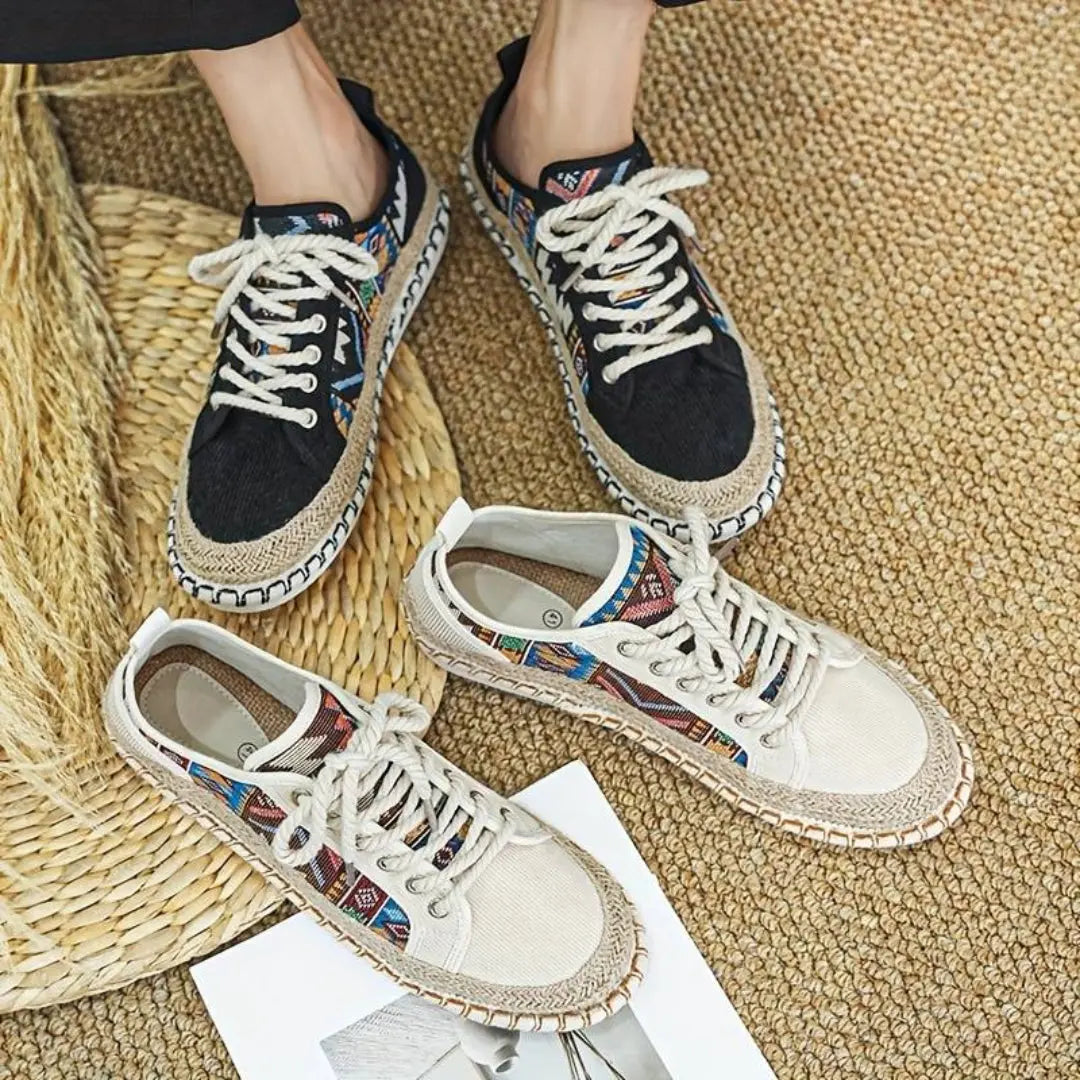 Geometric pattern everyday casual trainers for men -11