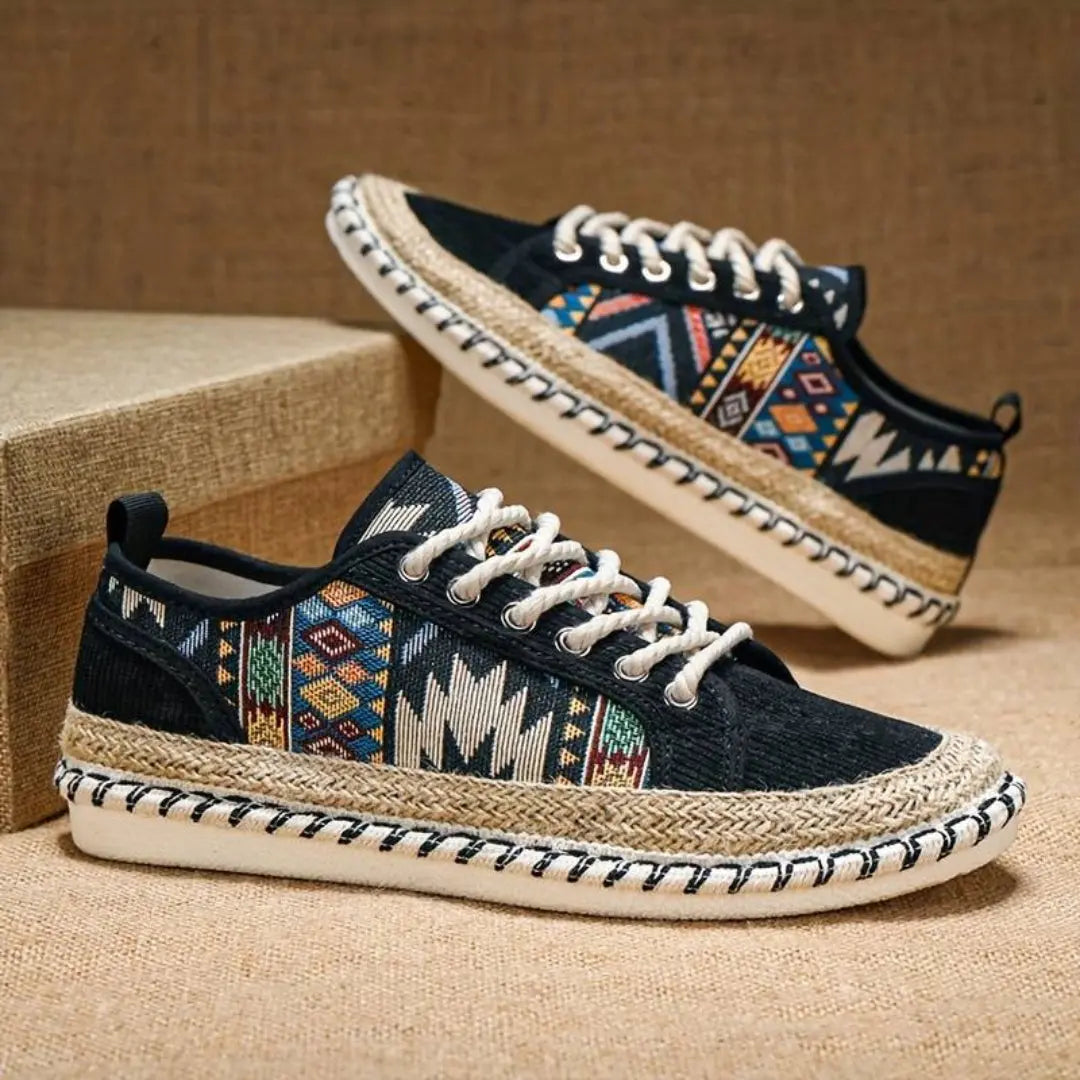 Geometric pattern everyday casual trainers for men -7