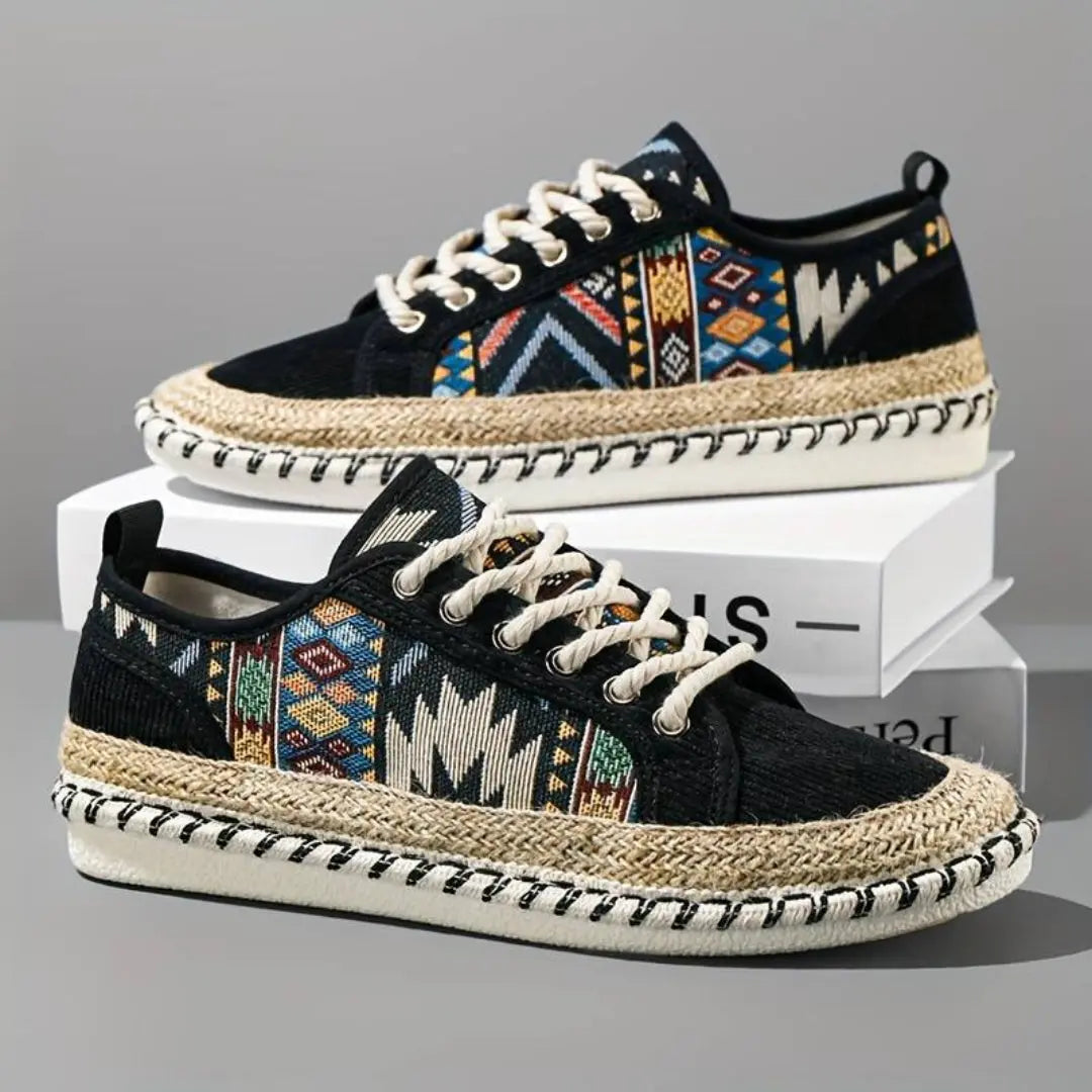 Geometric pattern everyday casual trainers for men -8