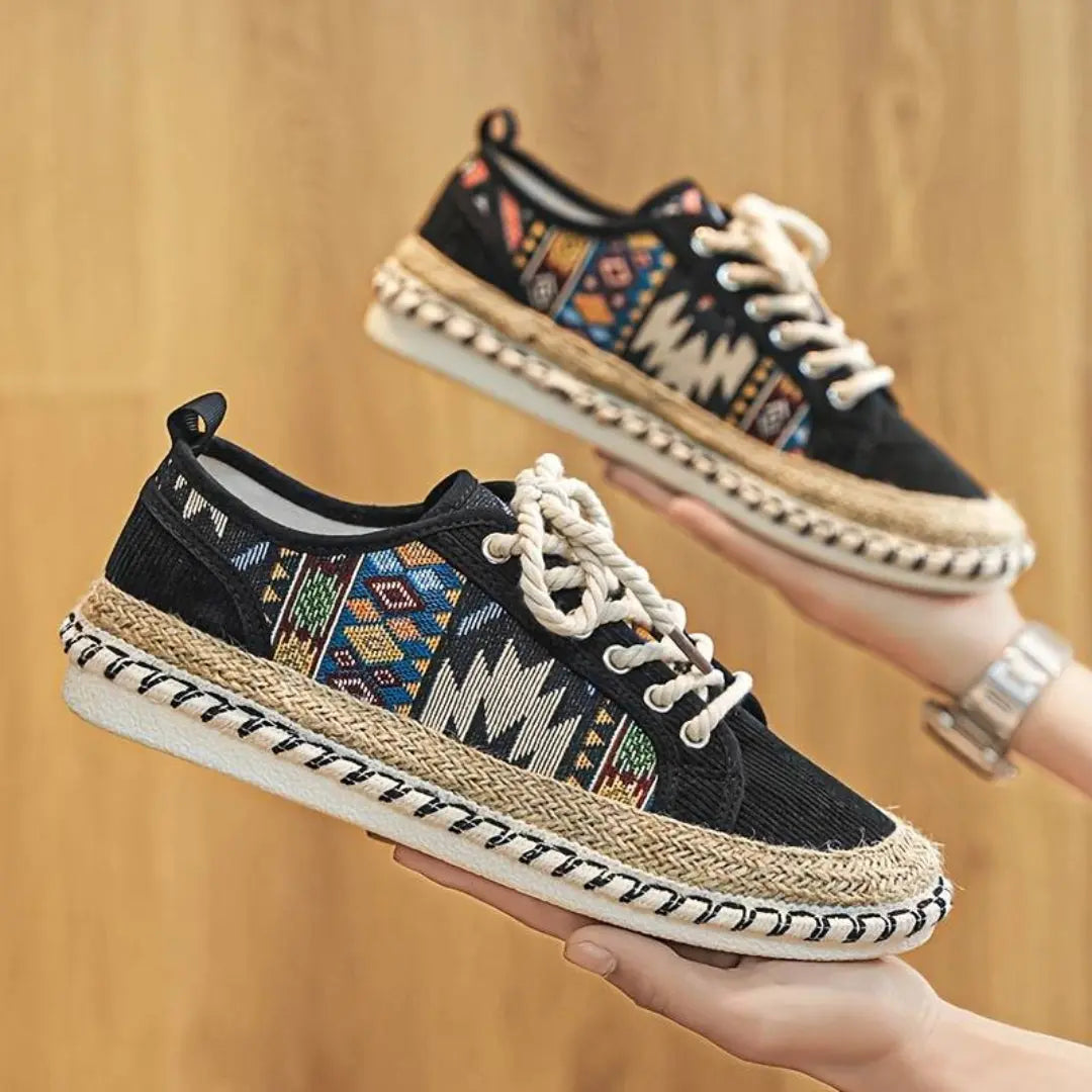 Geometric pattern everyday casual trainers for men -9
