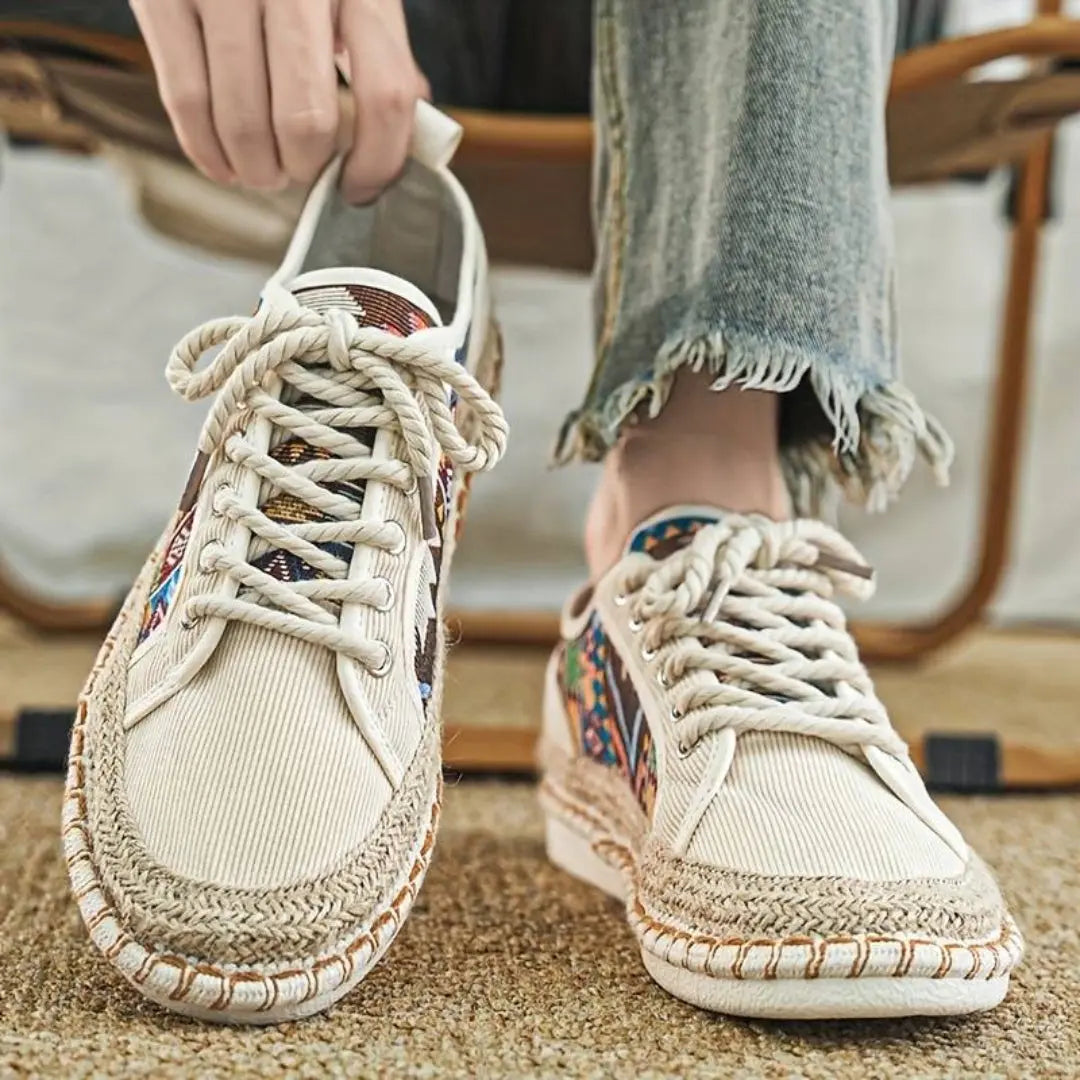 Geometric pattern everyday casual trainers for men -5