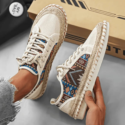 Geometric pattern everyday casual trainers for men -3