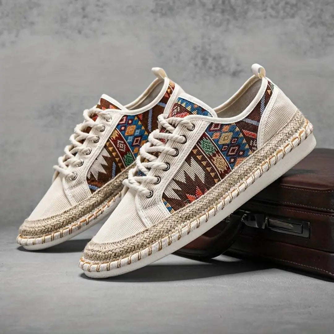 Geometric pattern everyday casual trainers for men -1