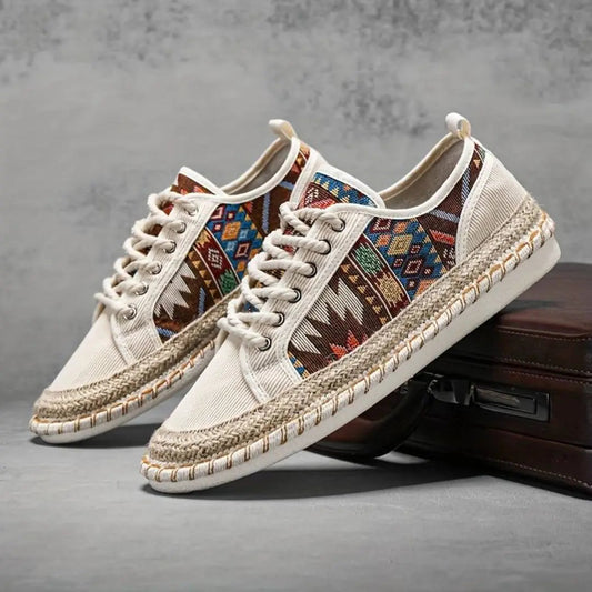 Geometric pattern everyday casual trainers for men -1