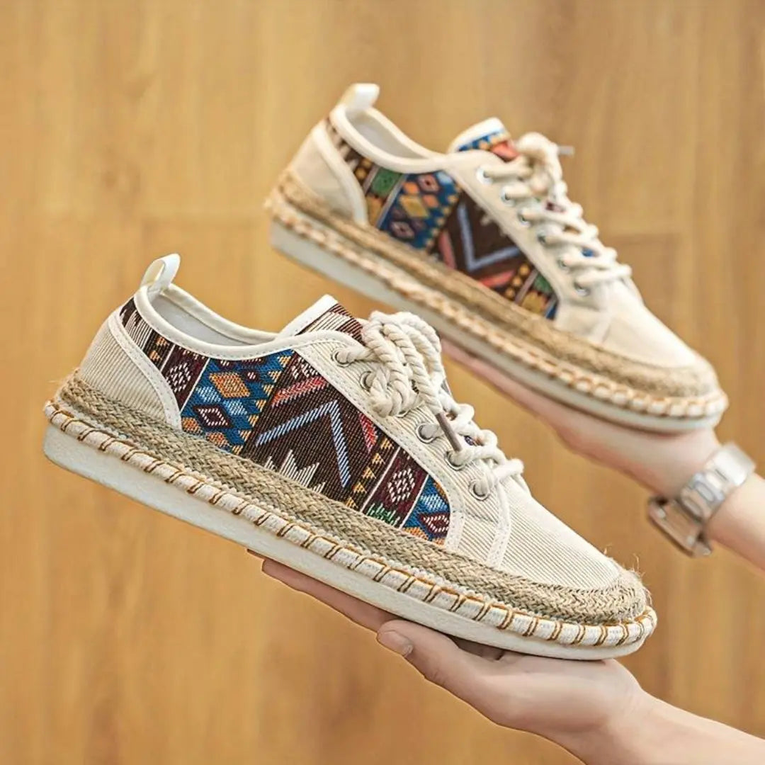 Geometric pattern everyday casual trainers for men -4
