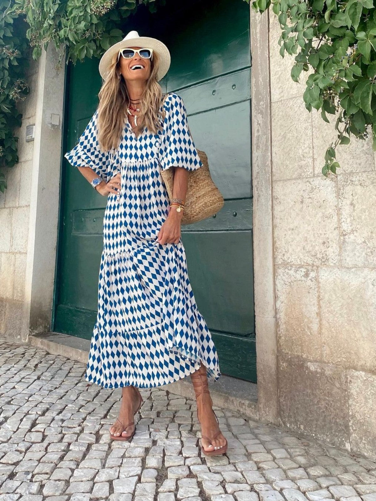 Flowy Bohemian style maxi dress for women | Luna