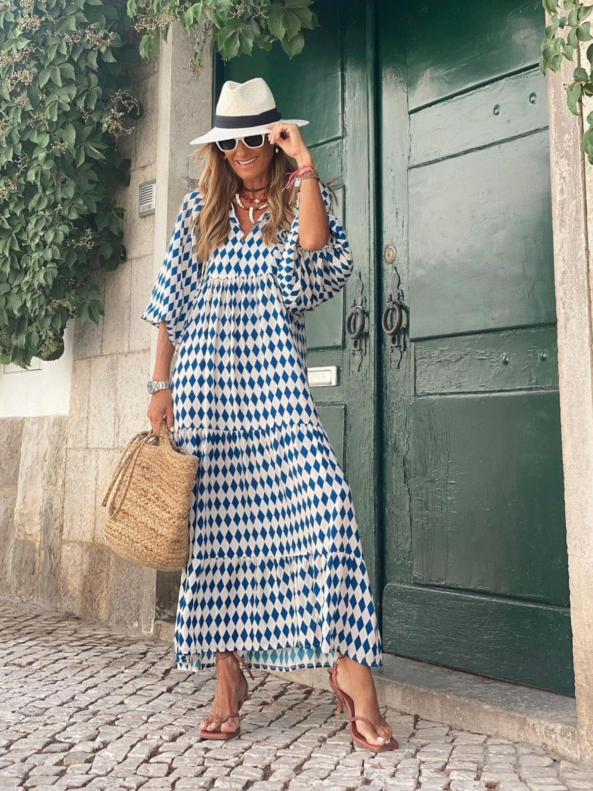 Flowy Bohemian style maxi dress for women | Luna
