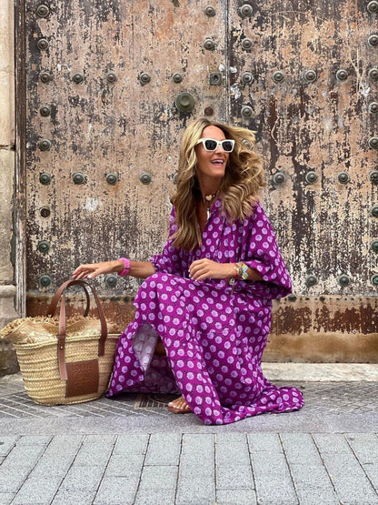 Flowy Bohemian style maxi dress for women | Luna