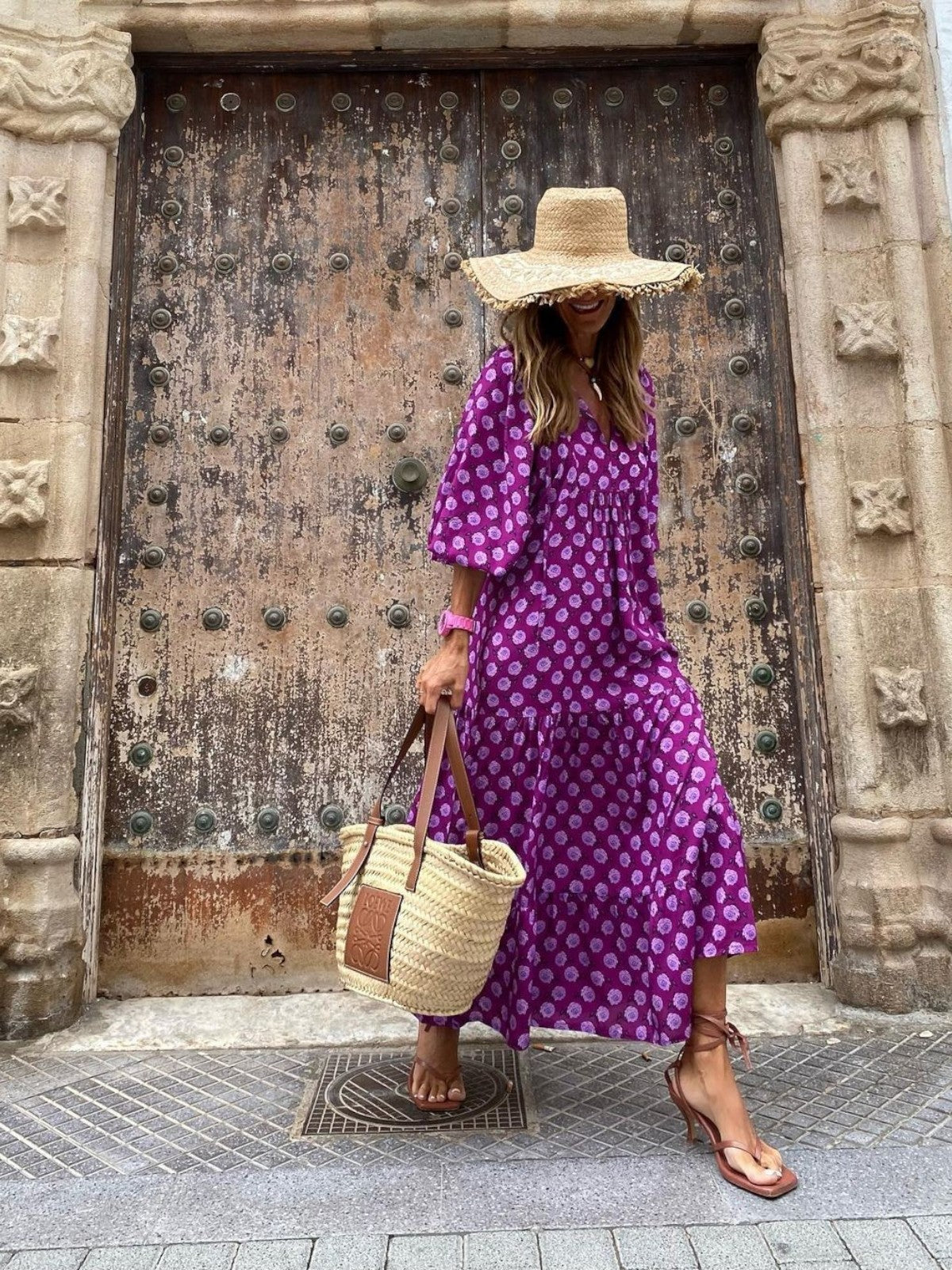 Flowy Bohemian style maxi dress for women | Luna