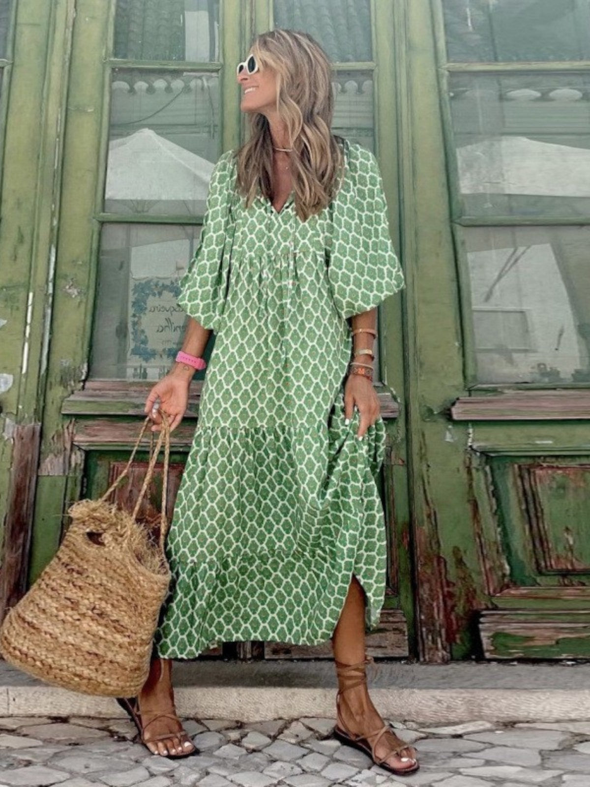Flowy Bohemian style maxi dress for women | Luna