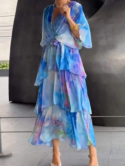 Textured Stunning V-neck dress for women | Diana
