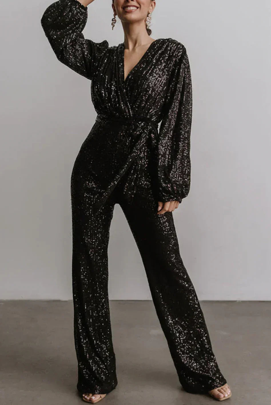 Thighed Elegant belted jumpsuit for women | Isabella