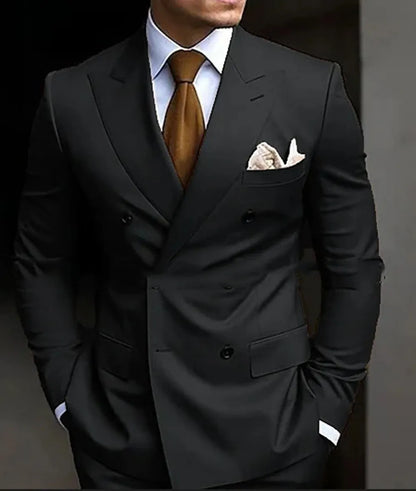 Slim-fit double-breasted formal suit for men | Alaric -3