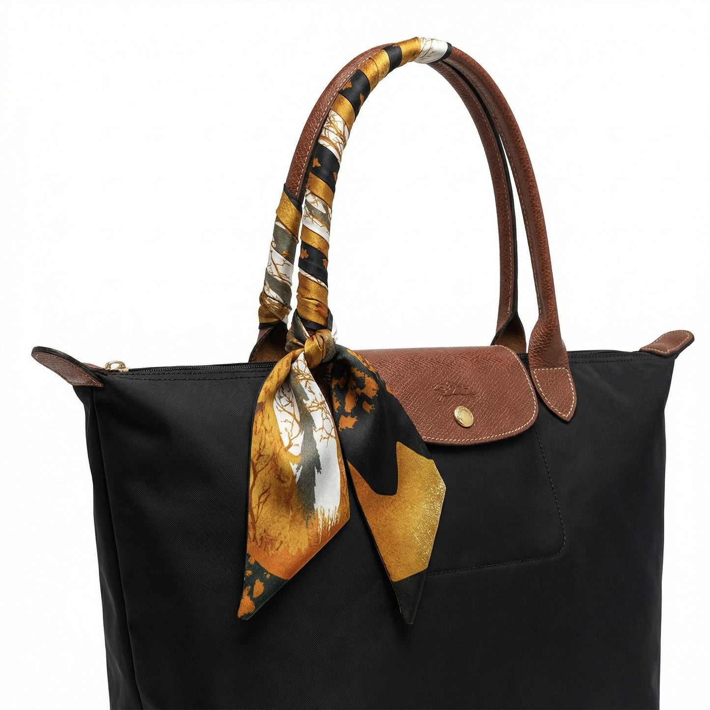 Organizing Equestrian silk scarf bag accessory for women
