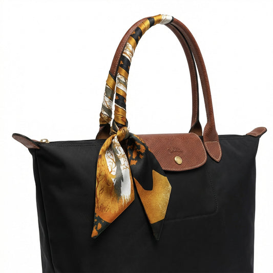 Organizing Equestrian silk scarf bag accessory for women