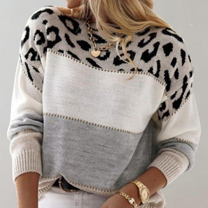 Bold leopard print relaxed sweater for women | Pascaline -3