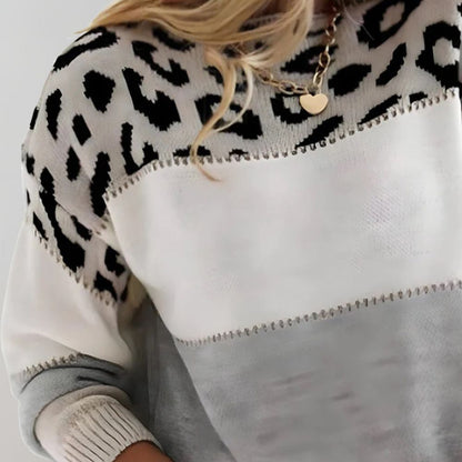 Bold leopard print relaxed sweater for women | Pascaline -2
