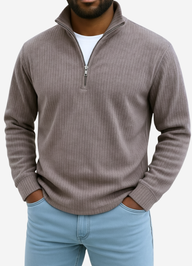 Warm classic half-zip knit sweater for men | Calix -10