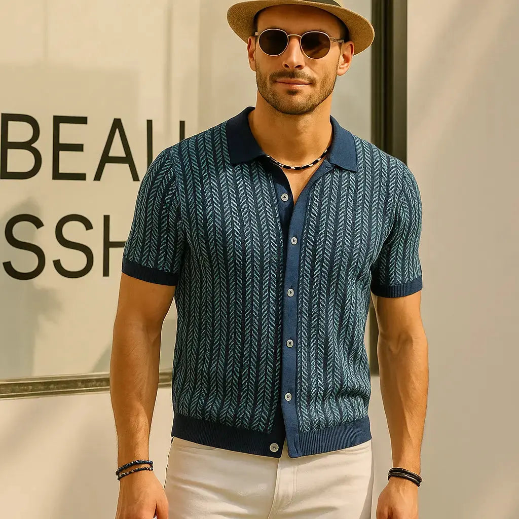 Classic button-down polo shirt for men | Carlo Mancini -9