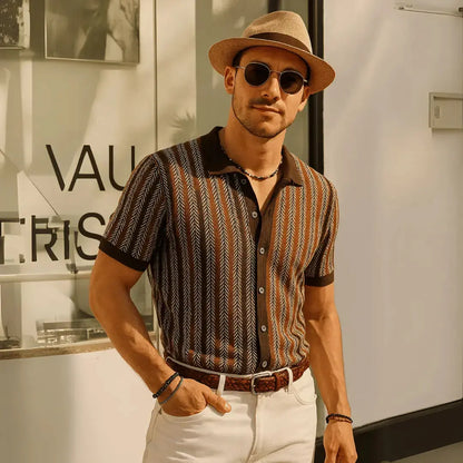 Classic button-down polo shirt for men | Carlo Mancini -1