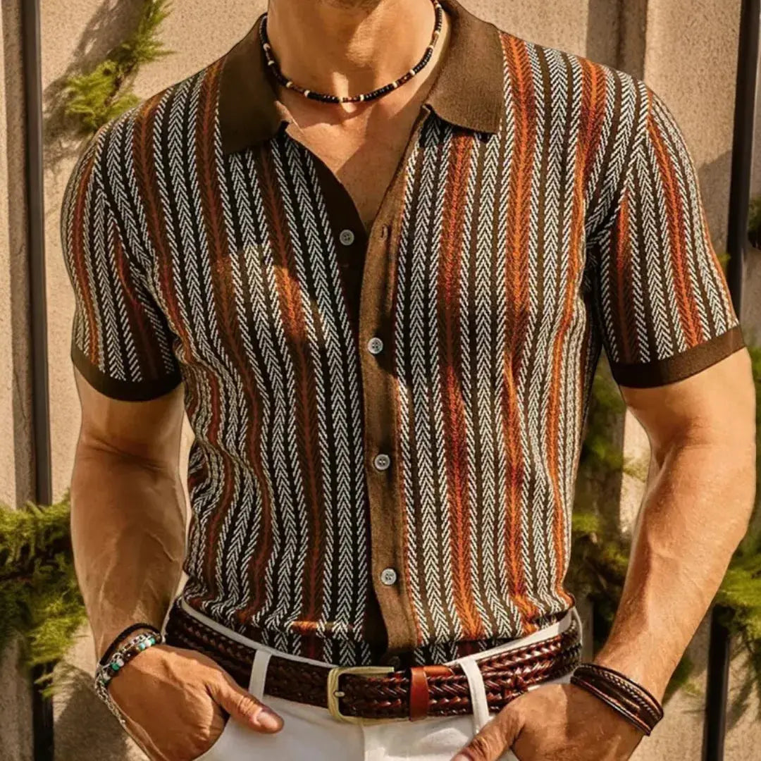 Classic button-down polo shirt for men | Carlo Mancini -3