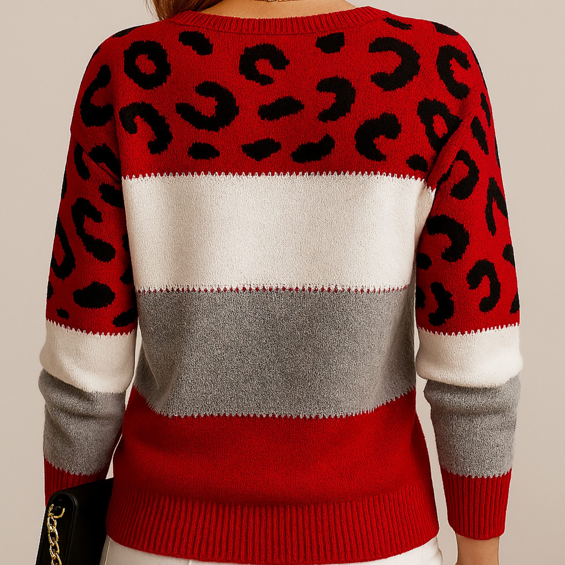 Bold leopard print relaxed sweater for women | Pascaline -6