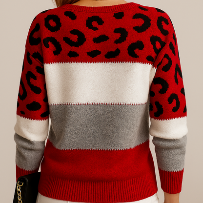 Bold leopard print relaxed sweater for women | Pascaline -6