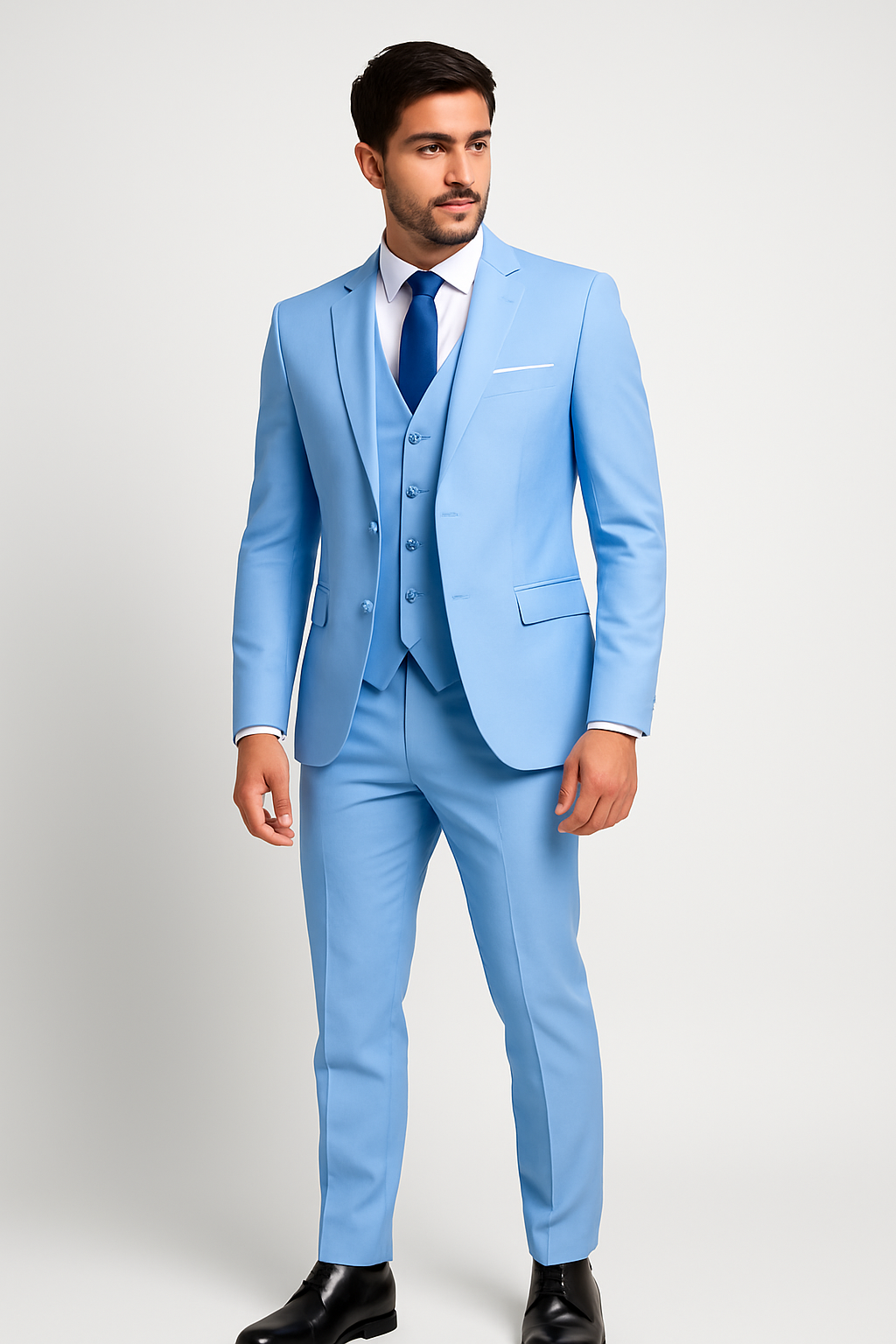 Classic tailored three-piece formal suit set for men -6