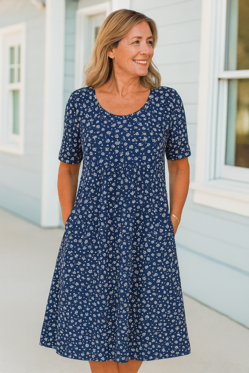 Classic Floral midi dress for women | Maribelle
