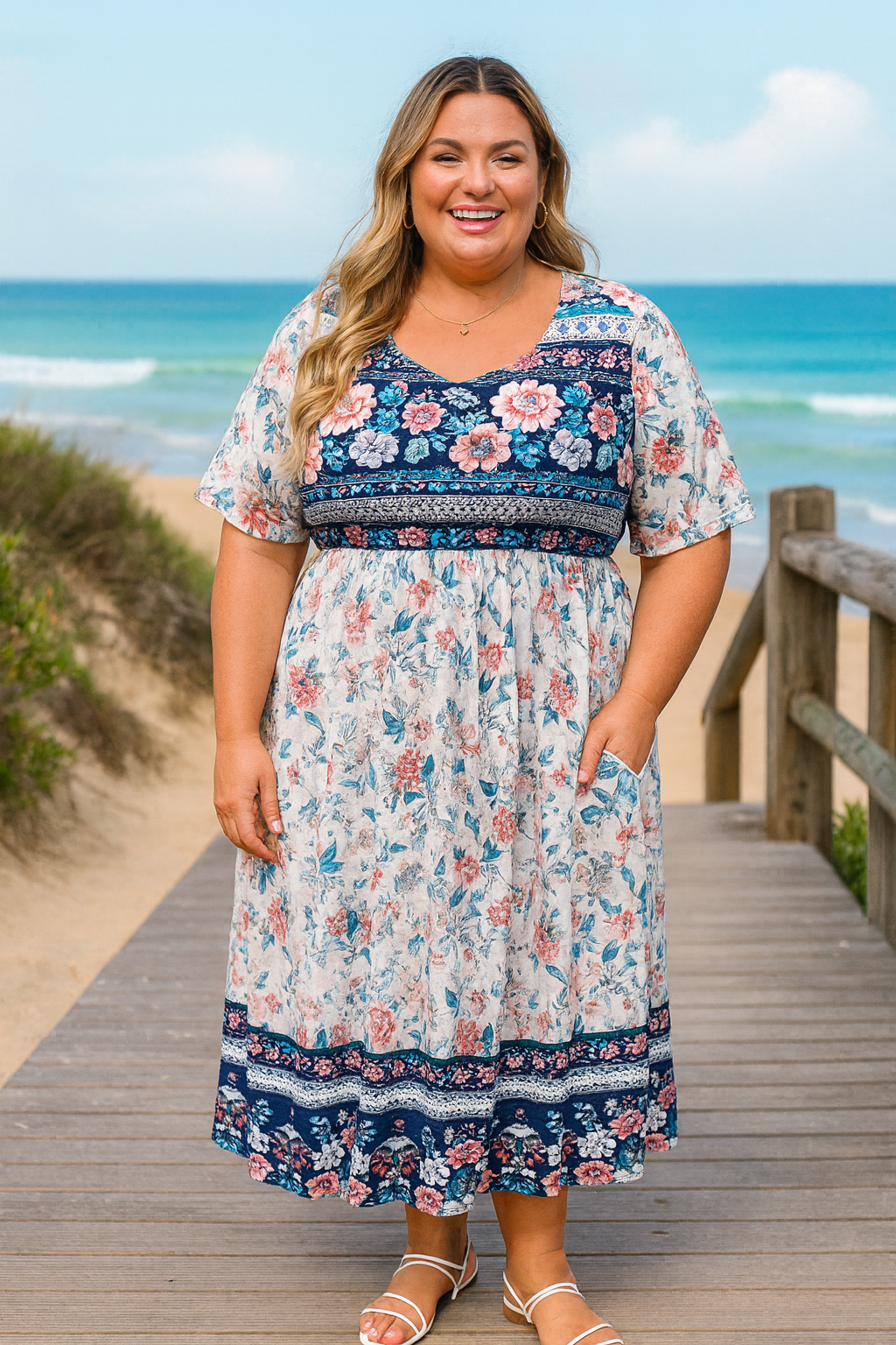 Vibrant Everyday midi dress for women | Calani