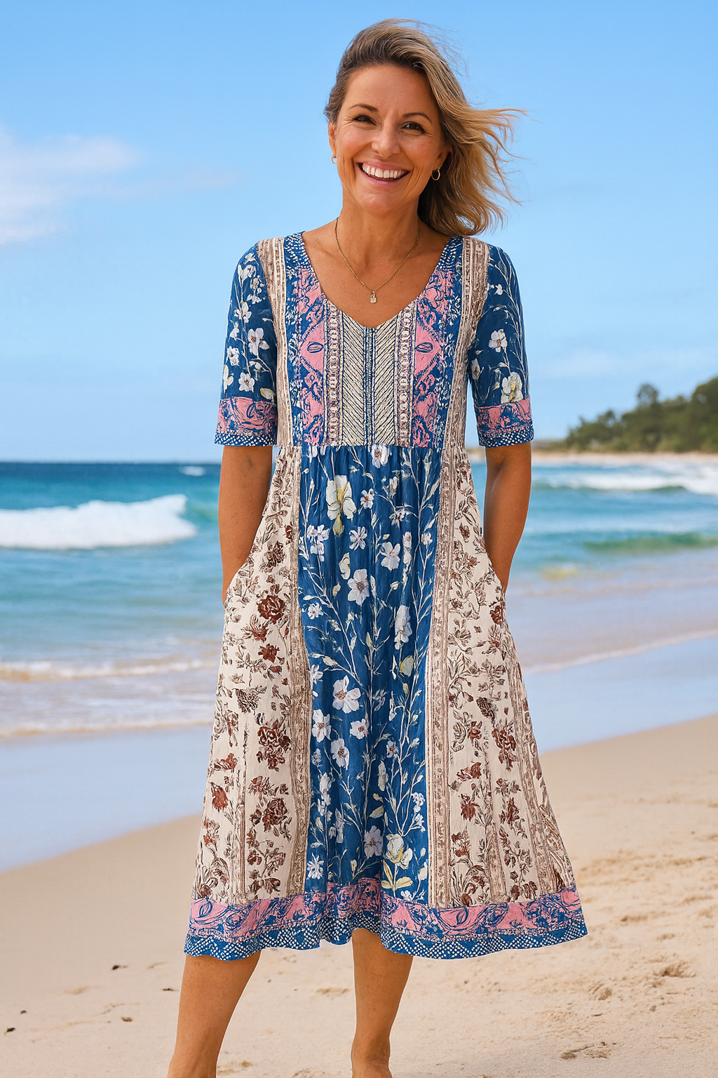 Vibrant Everyday midi dress for women | Calani