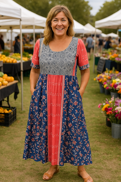 Vibrant Everyday midi dress for women | Calani