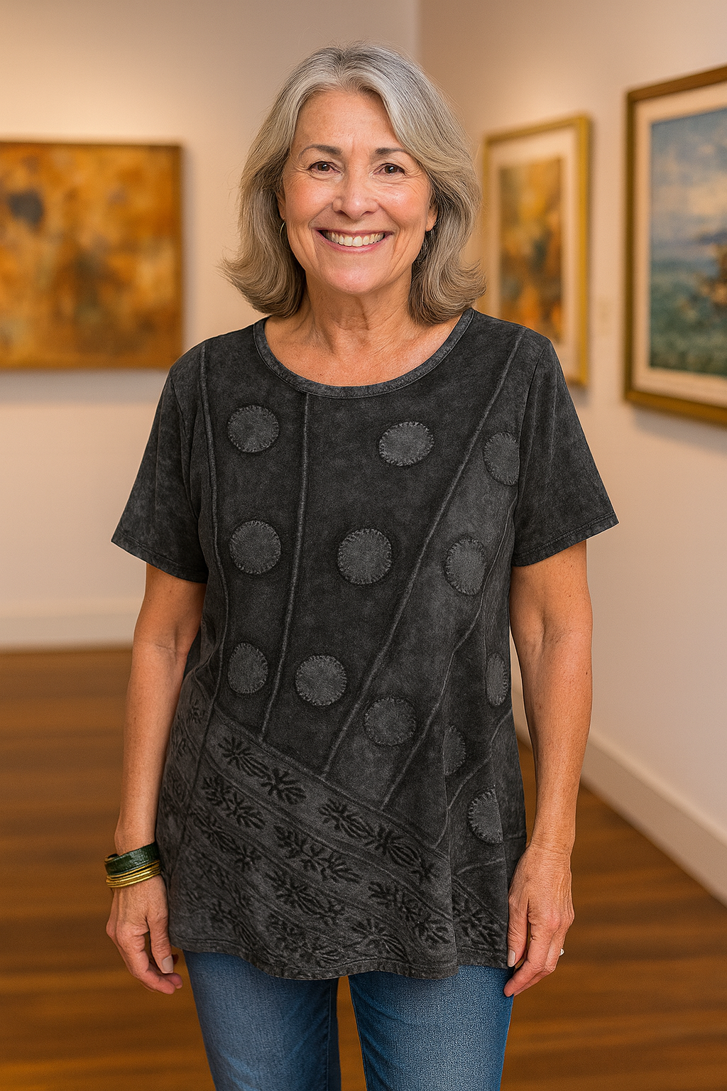 Buttoned Artistic relaxed top for women | Calla