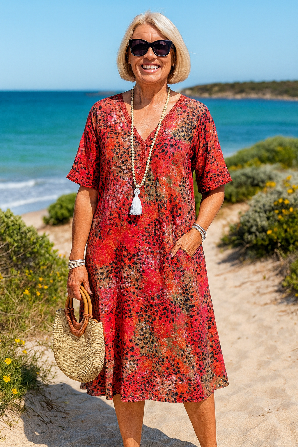 Whimsical Elegant midi dress for women | Mary
