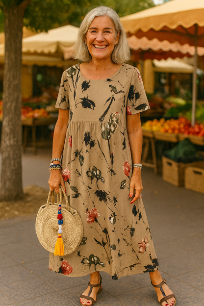 Vivid Vintage floral maxi dress for women | Lucie