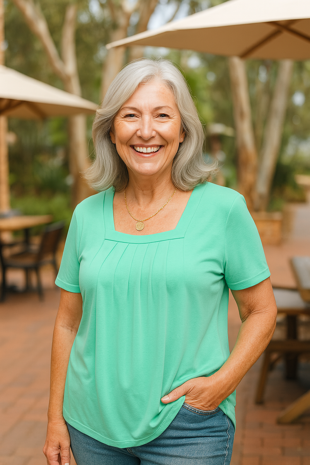 Belted Pleated comfort top for women | Colleen