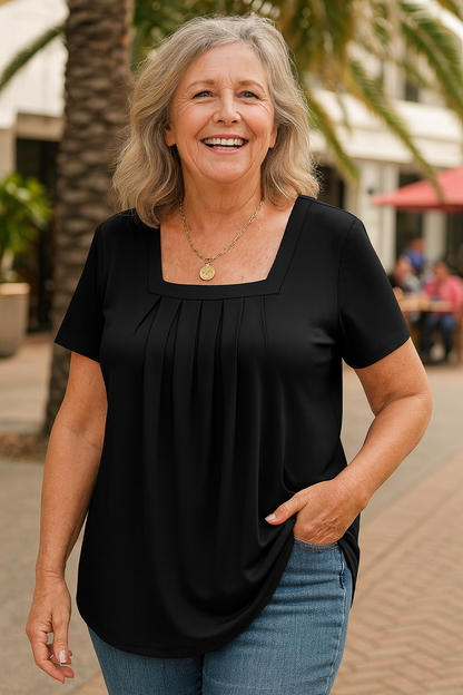 Belted Pleated comfort top for women | Colleen
