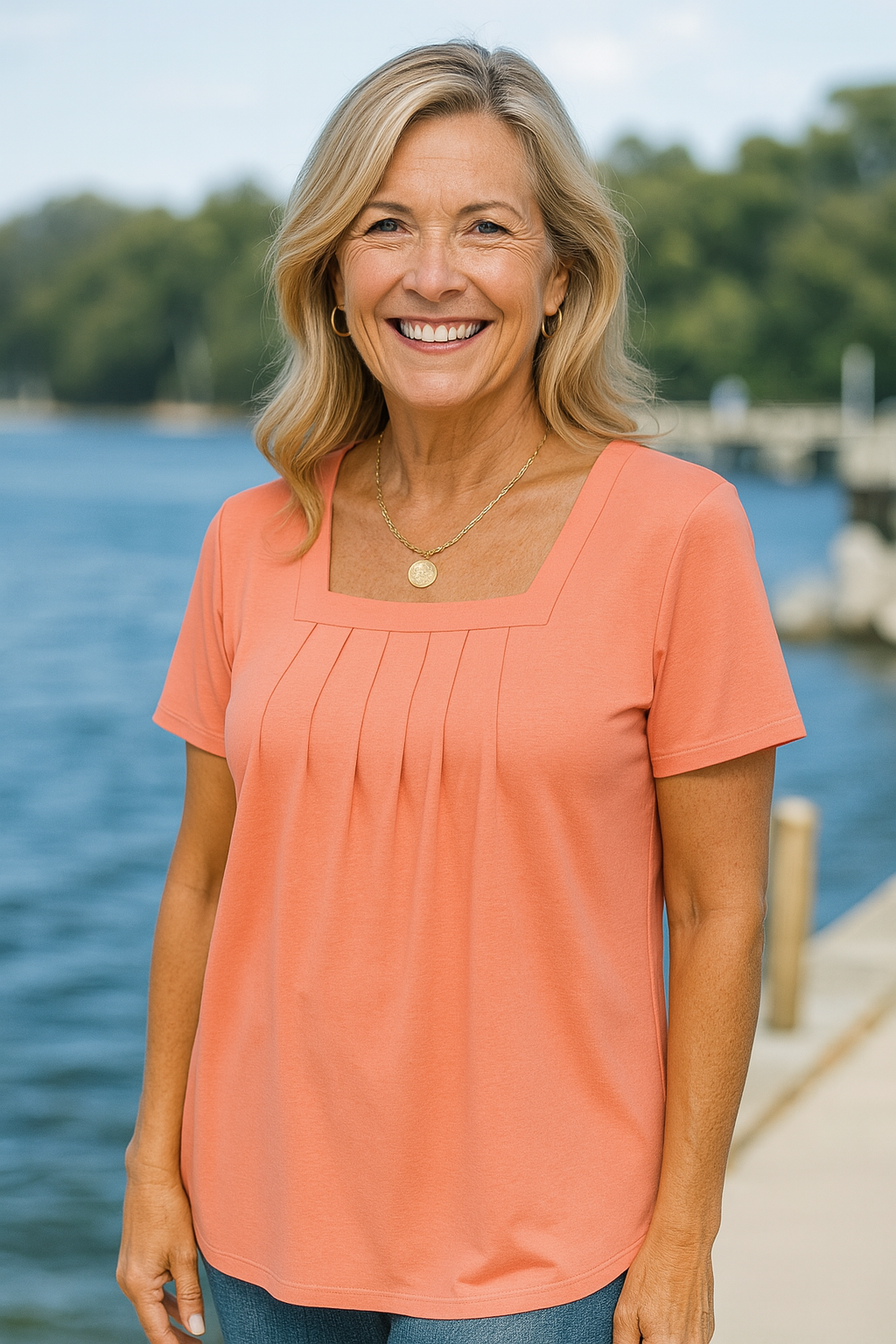 Belted Pleated comfort top for women | Colleen
