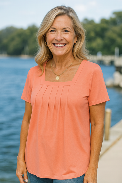 Belted Pleated comfort top for women | Colleen
