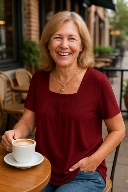 Belted Pleated comfort top for women | Colleen