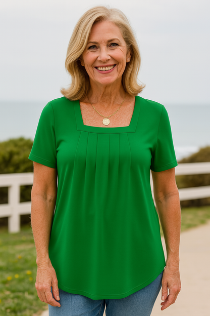 Belted Pleated comfort top for women | Colleen