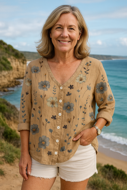 Embroidered Floral everyday top for women | June