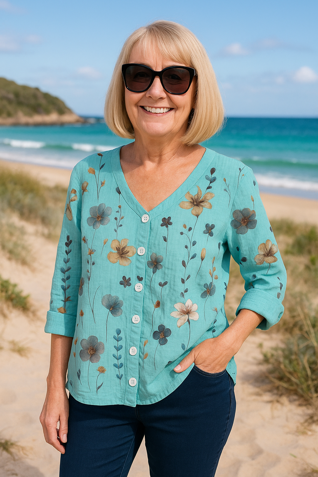 Embroidered Floral everyday top for women | June
