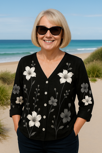 Embroidered Floral everyday top for women | June