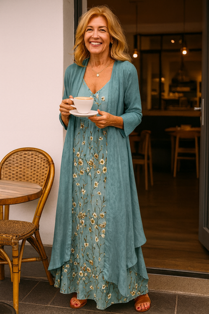Layered Elegant two-piece maxi set for women | Mariselle