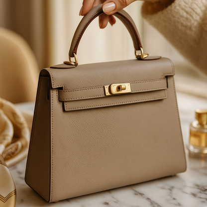 Chic structured silken finish shoulder bag for women | Silken Dawn -2