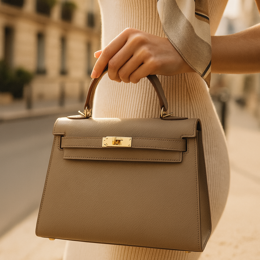Chic structured silken finish shoulder bag for women | Silken Dawn -4